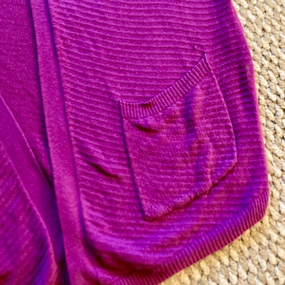 Old Navy Womens Open Front Cardigan Sweater V-Neck Short Sleeve Size L Purple - Picture 2 of 5